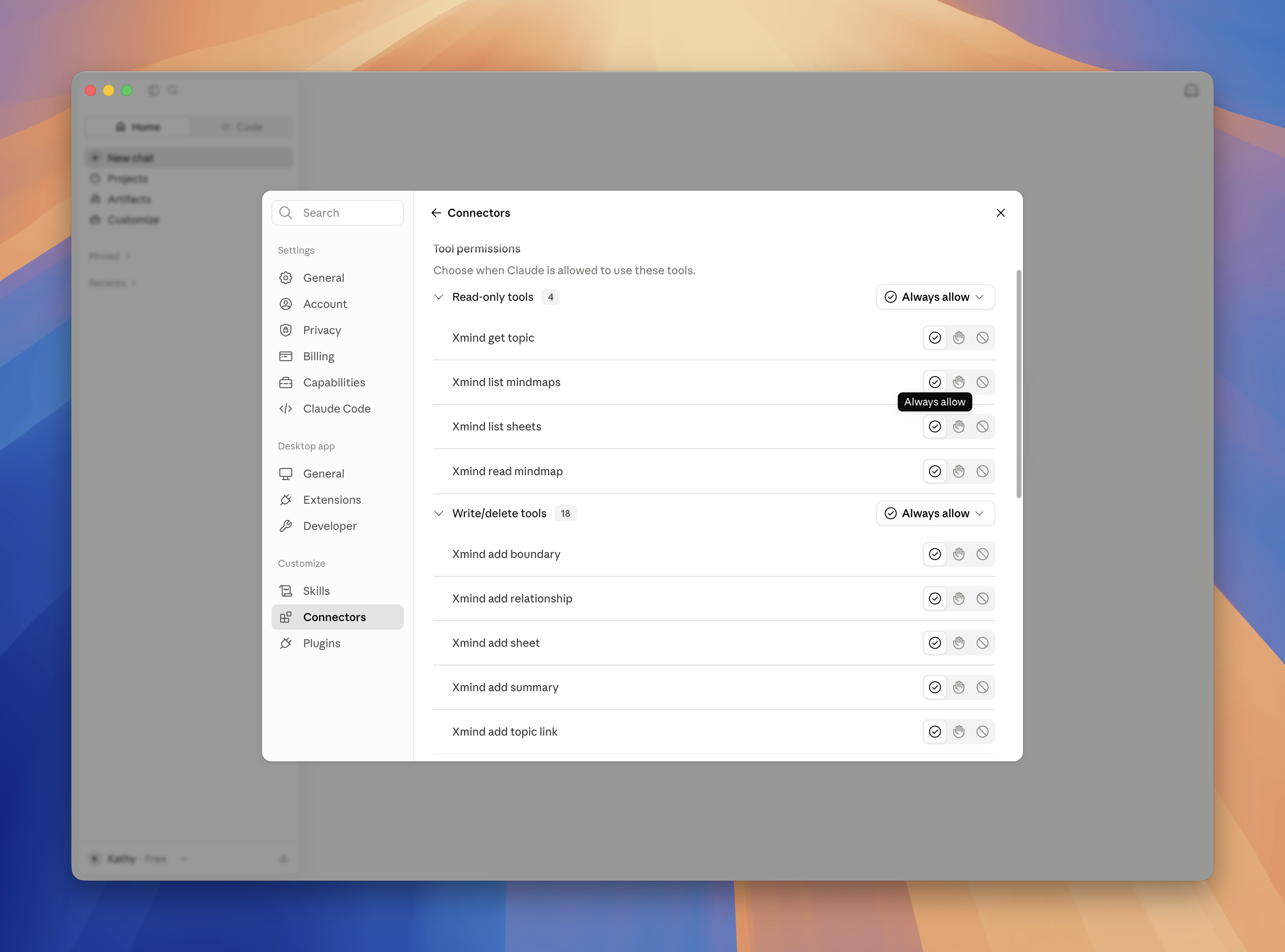 Xmind MCP-Schnittstellen-Screenshot