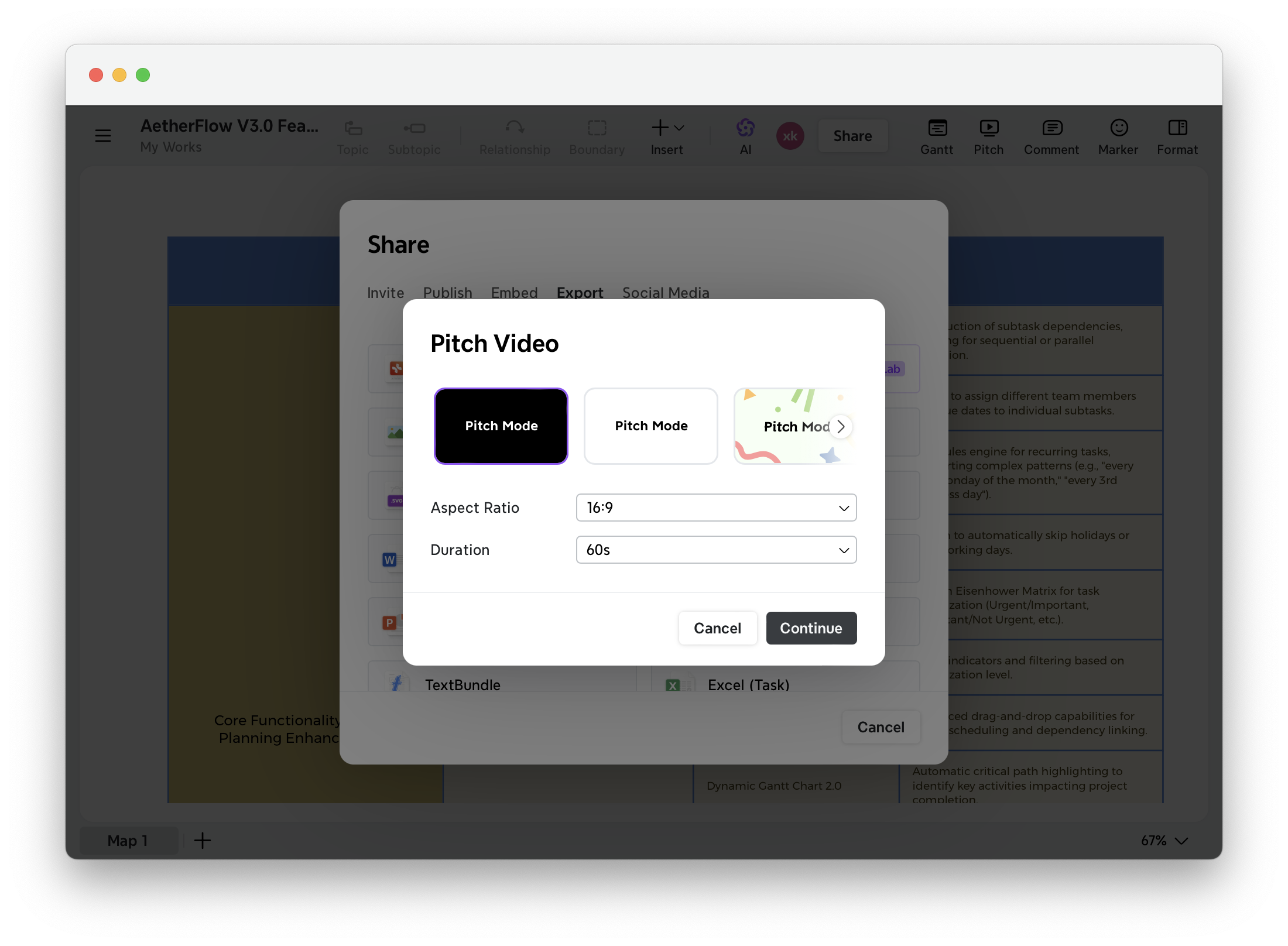 Giao diện tạo Pitch Video của Xmind AI trên trang web