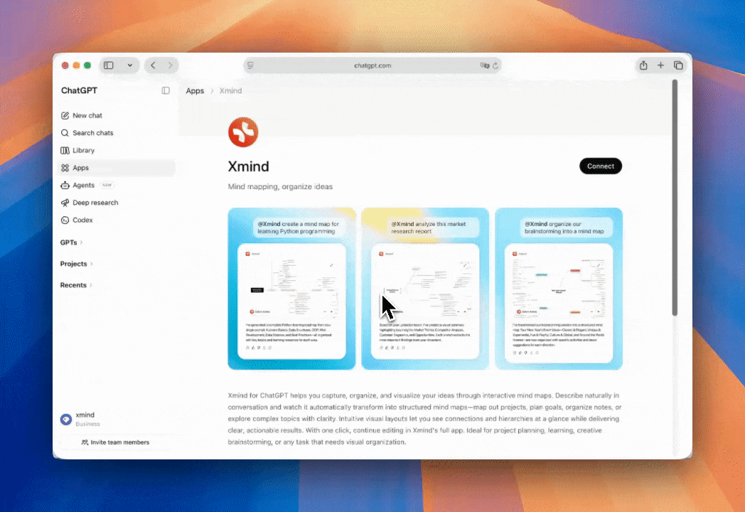 ChatGPTにXmindアプリを追加