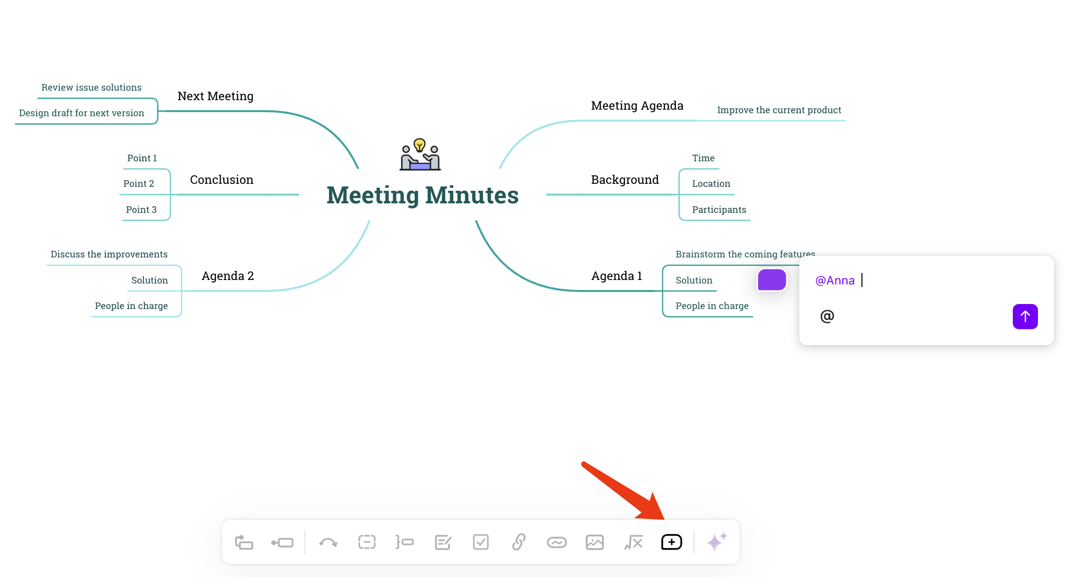 Procès-verbal de réunion avec options de commentaires interactifs