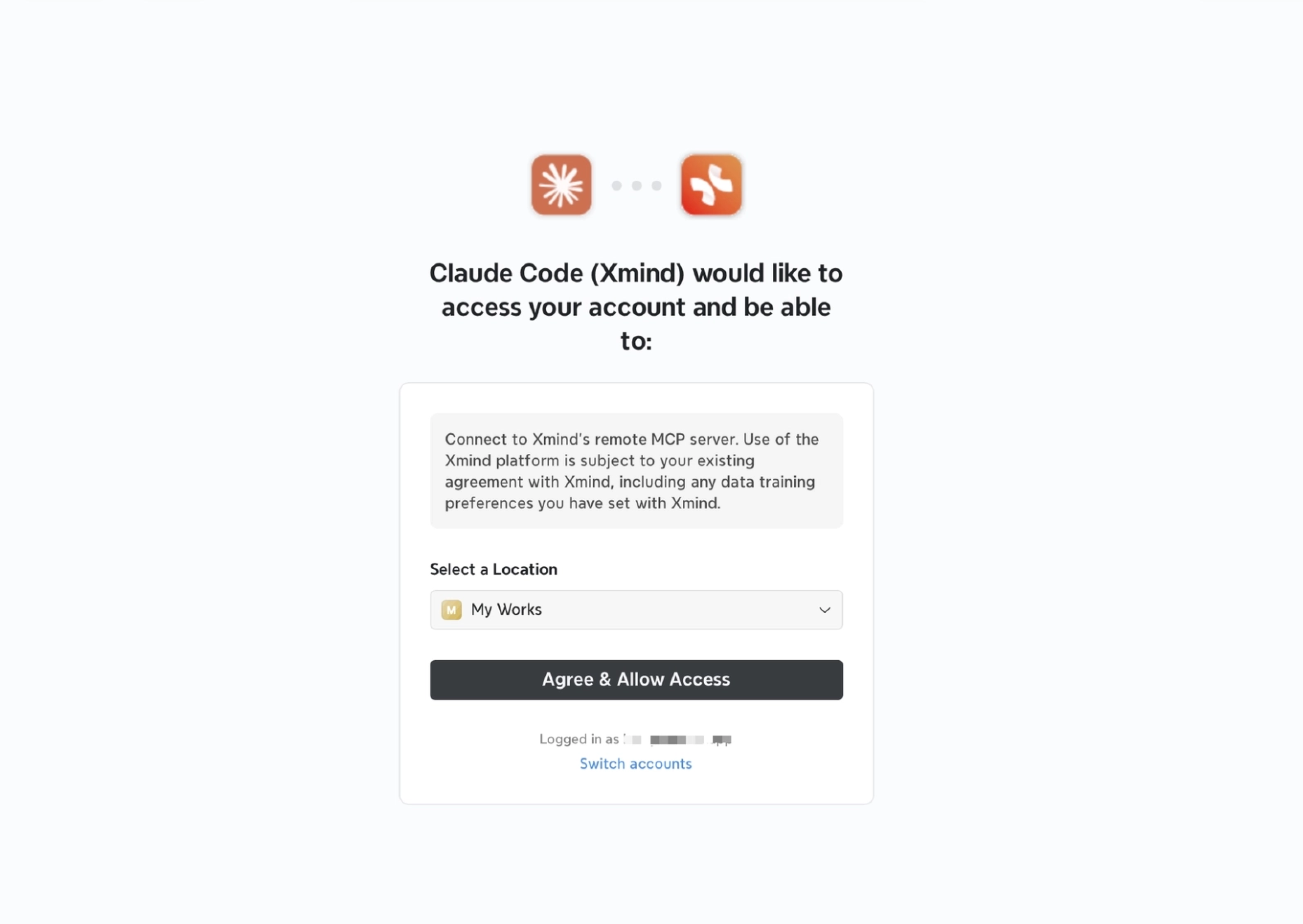 Claude-Code-Authentifizierung mit der Xmind-MCP-Server-URL https://app.xmind.com/mcp